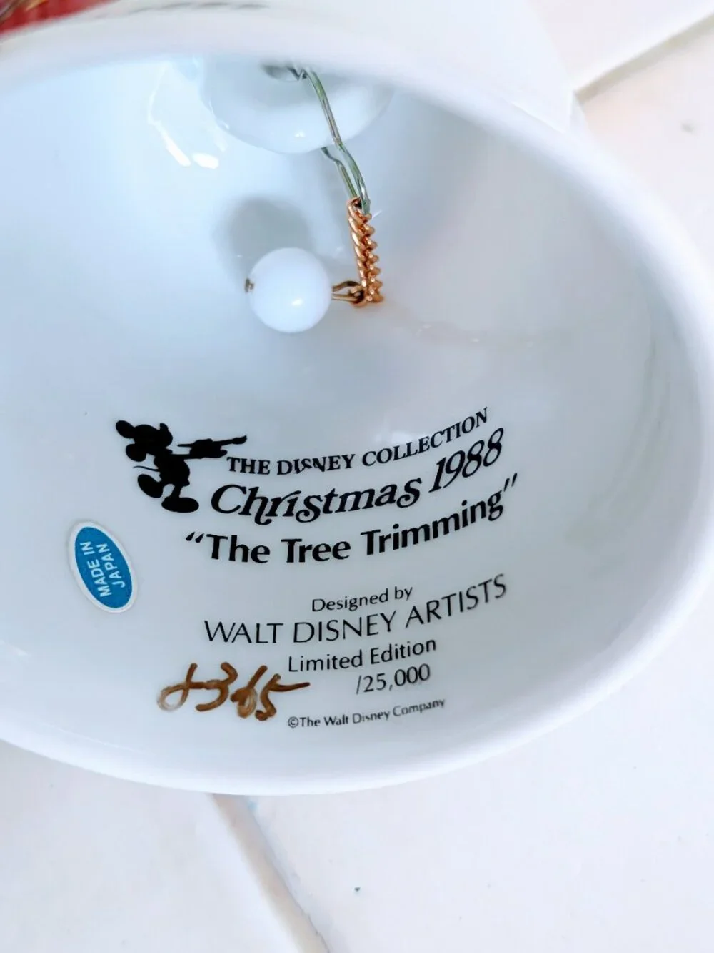 Set of 5 VTG Disney Grolier Christmas Bells 1985-1992 Mickey Donald Ceramic 80s
